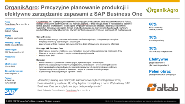 Wsparcie planowania strategicznego z SAP Business One