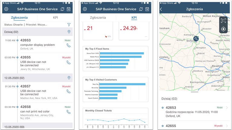 SAP Business One App Service - SAP HANA - aplikacja mobilna SAP