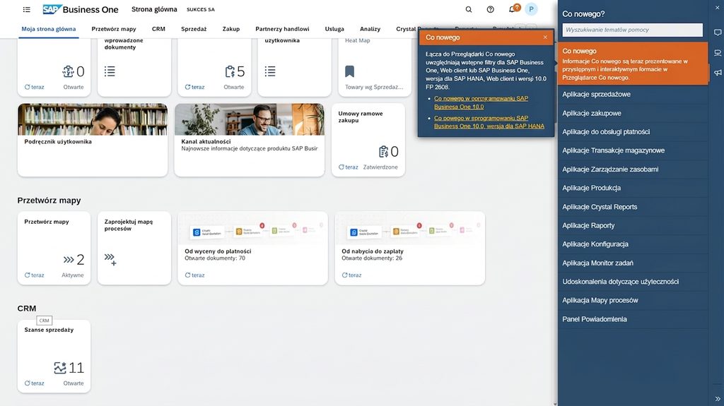 SAP Business One FP 2608: Web Client coraz bliżej pełnego ERP 
