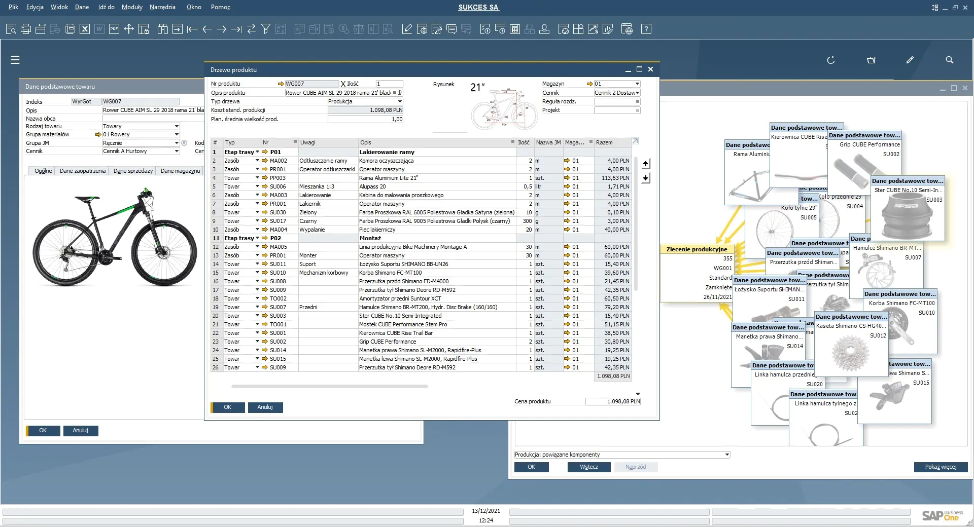 Oprogramowanie dla firm produkcyjnych SAP Business One