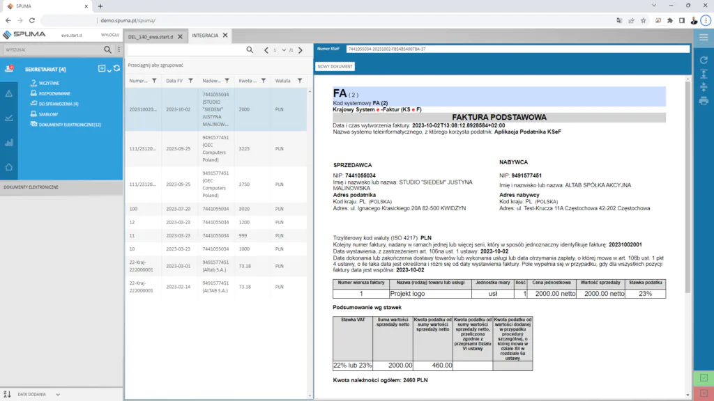 SPUMA-KSeF-Import-Faktur-Zakupu